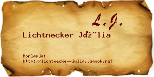 Lichtnecker Júlia névjegykártya